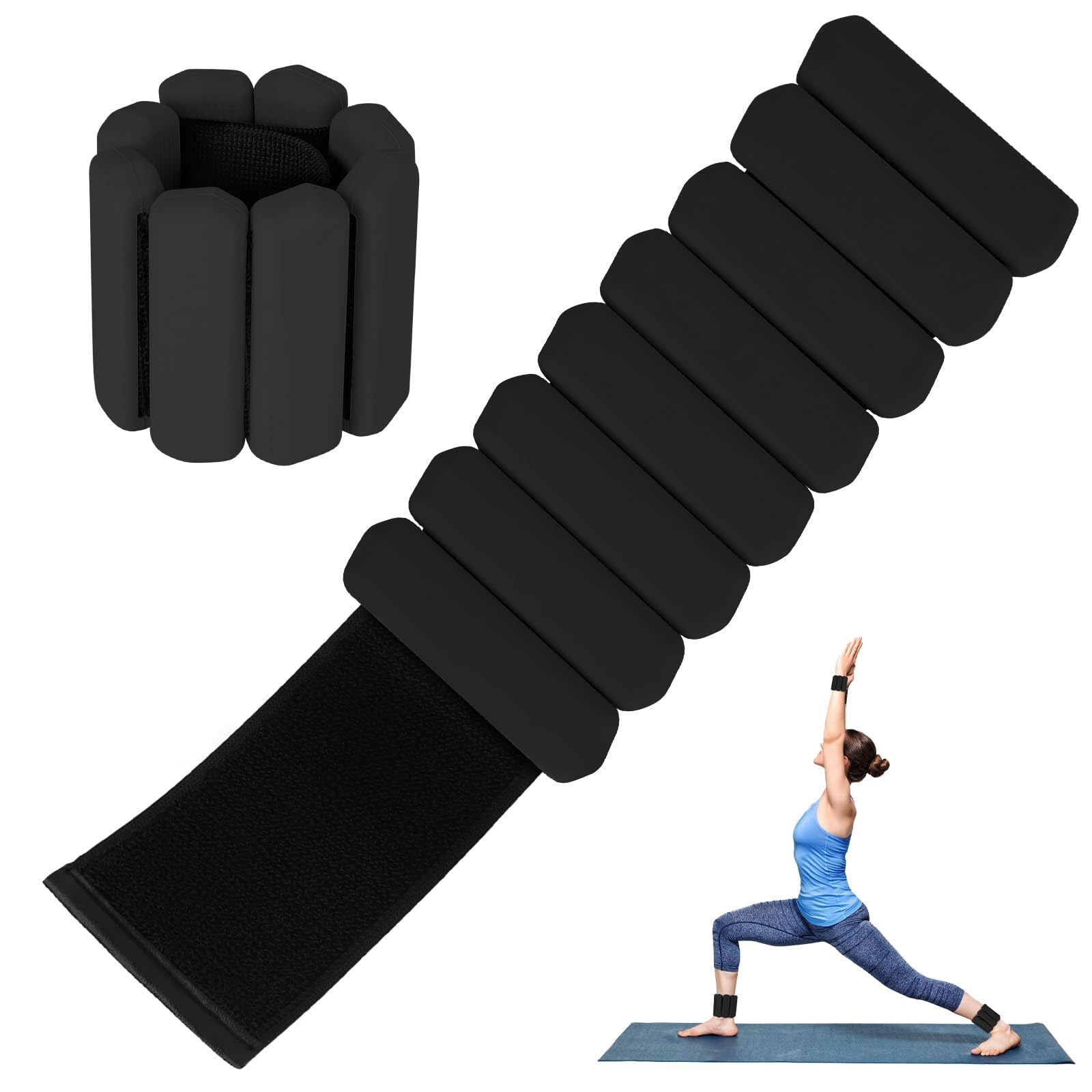 Black Adjustable Silicone Wrist & Ankle Weights
